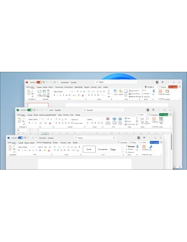 PowerPoint, Excel y Word de Office 2024 con el nuevo tema de Office de diseño limpio
